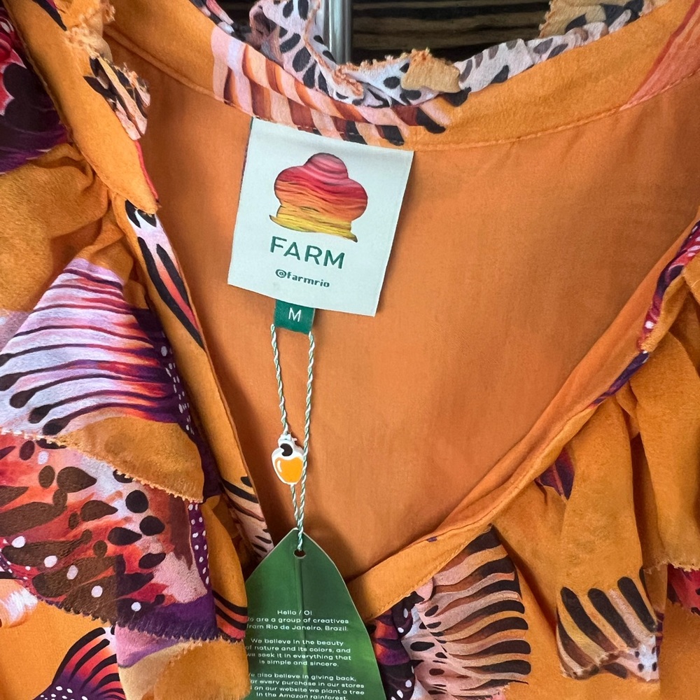 FARM Rio Orange Bird Print Dress - Picture 4 of 5